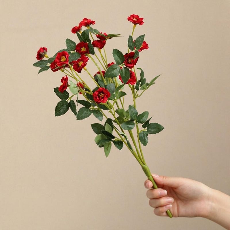 Artificial Rose Bouquet, Silk Flower Arrangement for Weddings, Home Decor, and Events, 15" Height