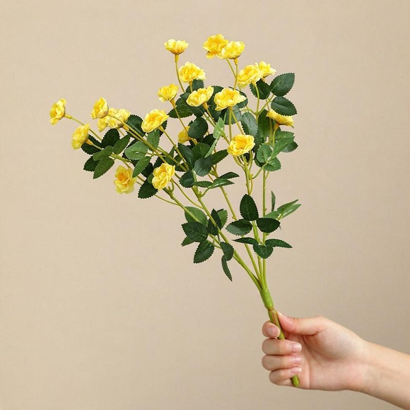Artificial Rose Bouquet, Silk Flower Arrangement for Weddings, Home Decor, and Events, 15" Height