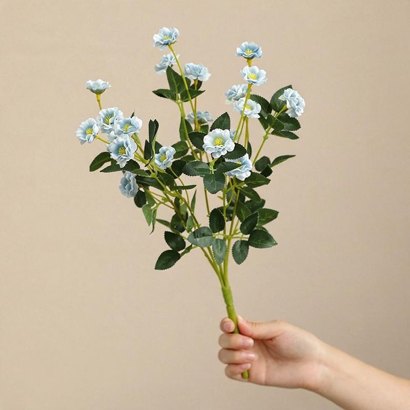 Artificial Rose Bouquet, Silk Flower Arrangement for Weddings, Home Decor, and Events, 15" Height