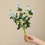 Artificial Rose Bouquet, Silk Flower Arrangement for Weddings, Home Decor, and Events, 15" Height