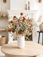 Artificial Dandelion and Plum Blossom Bouquet, 23" Silk Flower Arrangement for Home Decor, Weddings, and Events