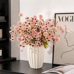 Artificial Dandelion and Plum Blossom Bouquet, 23" Silk Flower Arrangement for Home Decor, Weddings, and Events