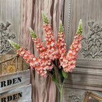 5-Bloom Artificial Golden Grass, Delphinium, Hyacinth, Violet Wedding Bouquet, 22" Silk Floral Arrangement for Indoor Decor, Photography Props