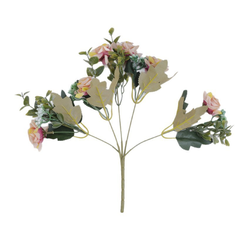 Mixed Rose Bush, 20" Silk Floral Arrangement, Modern Home Decor, Wedding Bouquet, Hotel Centerpiece