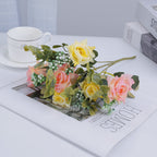 Mixed Rose Bush, 20" Silk Floral Arrangement, Modern Home Decor, Wedding Bouquet, Hotel Centerpiece