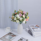 Mixed Rose Bush, 20" Silk Floral Arrangement, Modern Home Decor, Wedding Bouquet, Hotel Centerpiece