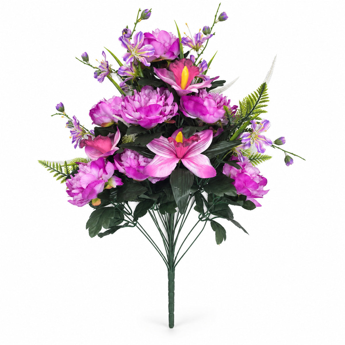 Artificial Peony Lily Bouquet, 26" Tall, 24 Stems, Modern Home Decor, Indoor Floral Arrangement