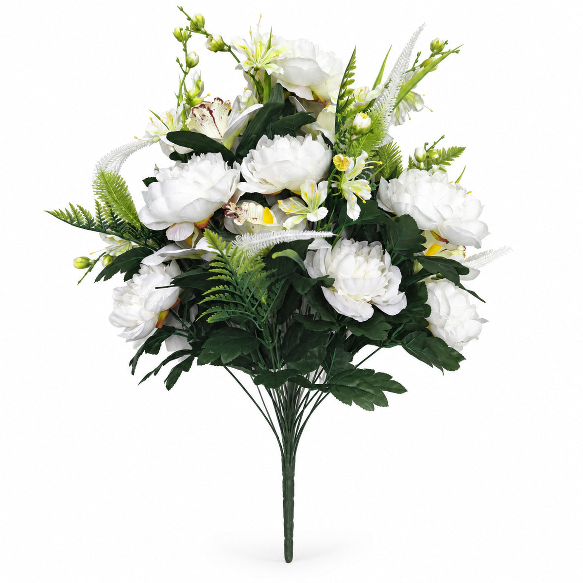 Artificial Peony Lily Bouquet, 26" Tall, 24 Stems, Modern Home Decor, Indoor Floral Arrangement