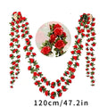 Artificial Rose Garland Vine, 47" Long, 45 Blooms, Plastic, Perfect for Wedding Arches, Home Decor, Indoor & Outdoor Use
