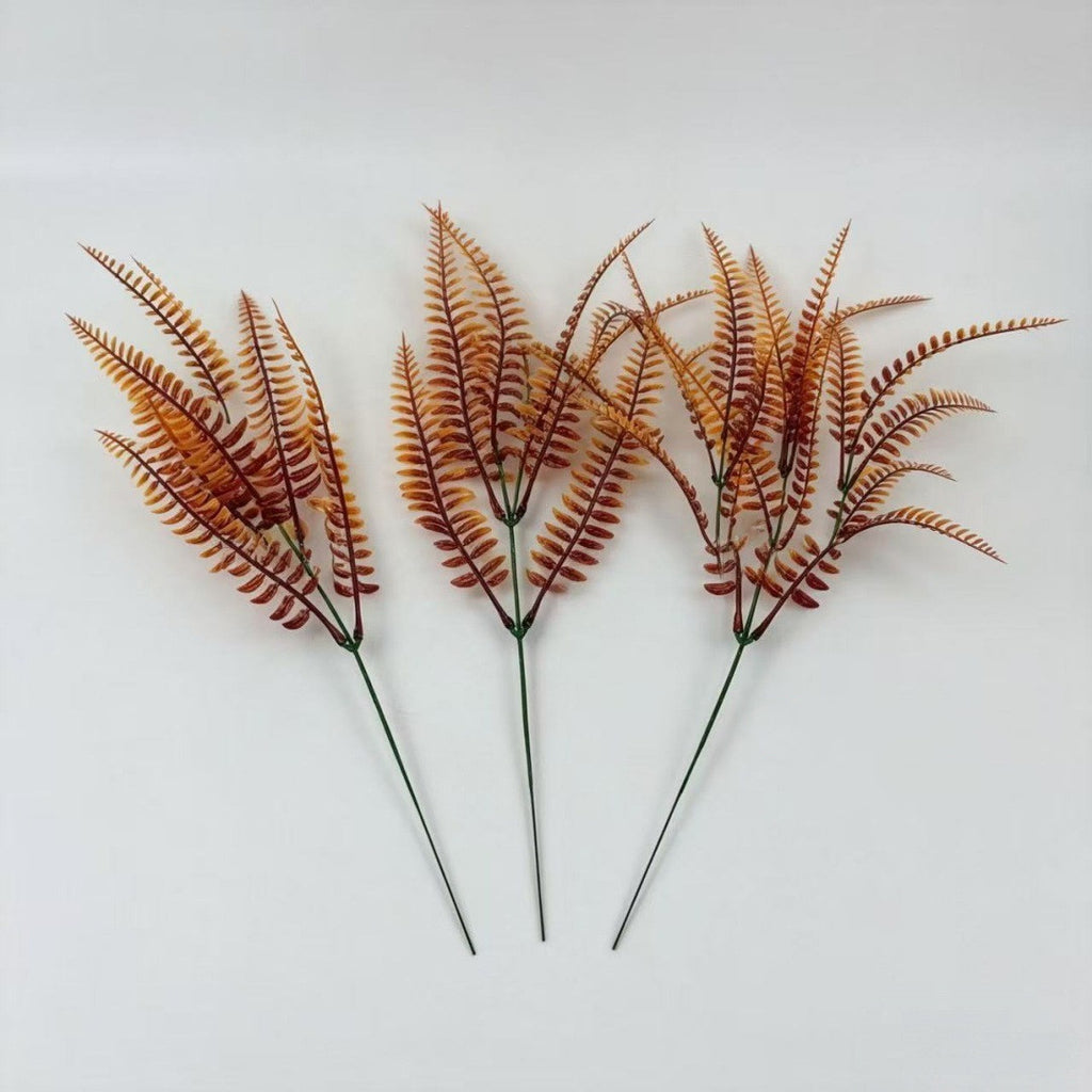 15" Artificial Persian Grass Stems, Set of 10, Realistic Outdoor & Indoor Decor, Rustic Style, Plastic Material