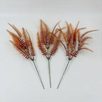 15" Artificial Persian Grass Stems, Set of 10, Realistic Outdoor & Indoor Decor, Rustic Style, Plastic Material
