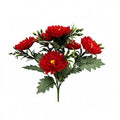 6-Stem Artificial Cockscomb Flower Bouquet, 13" Height, Silk Material, Retro Country Style, Indoor Outdoor Décor