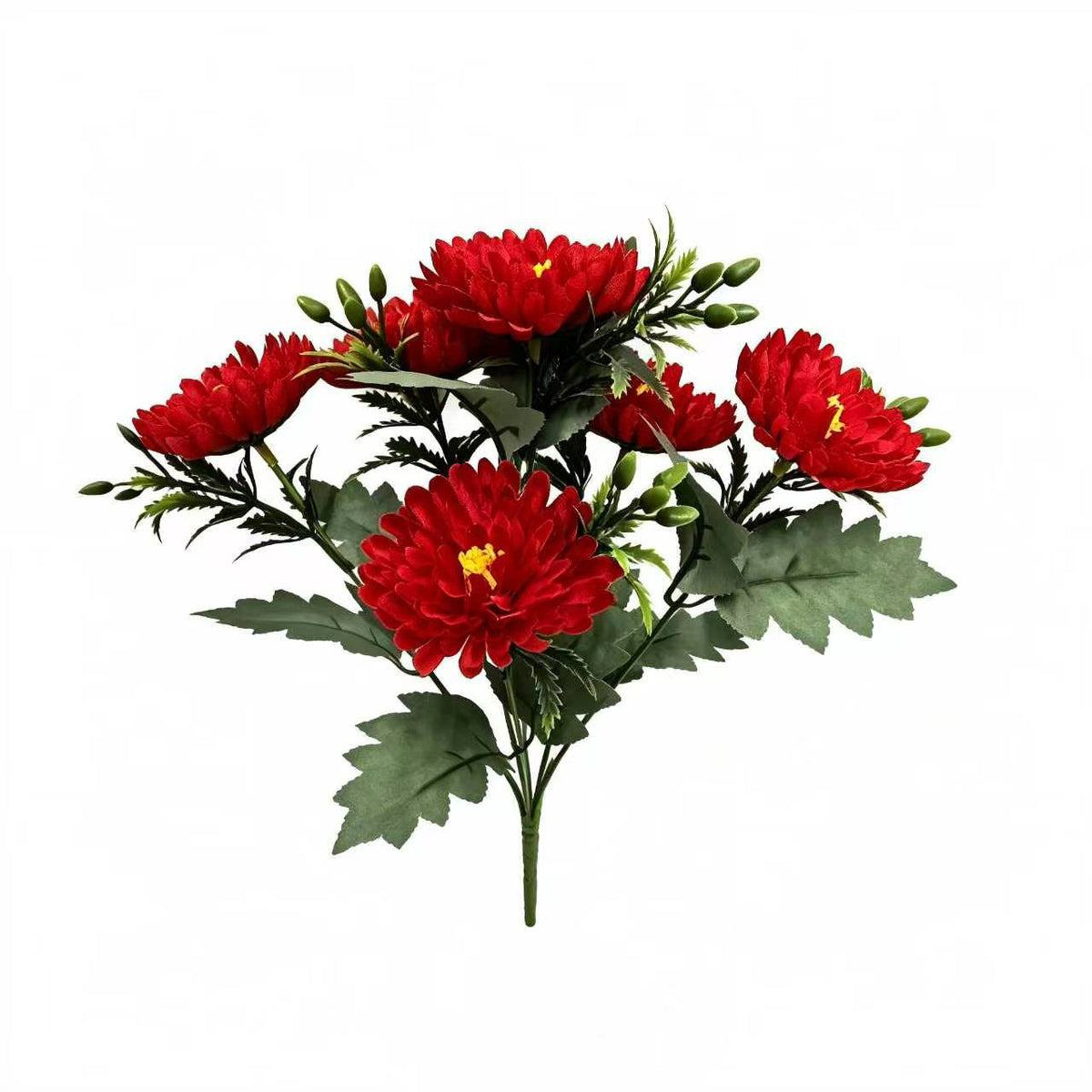 6-Stem Artificial Cockscomb Flower Bouquet, 13" Height, Silk Material, Retro Country Style, Indoor Outdoor Décor