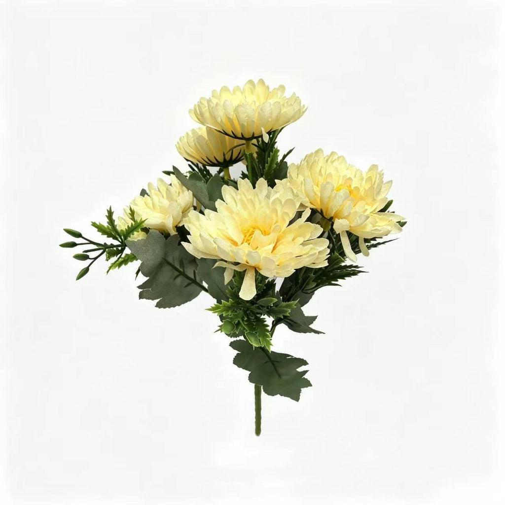 6-Stem Artificial Cockscomb Flower Bouquet, 13" Height, Silk Material, Retro Country Style, Indoor Outdoor Décor