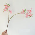 Artificial Peach Blossom Branch, 32" Silk Floral Stem for Wedding Decor, Home & Outdoor Styling (Pink/White)