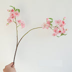 Artificial Peach Blossom Branch, 32" Silk Floral Stem for Wedding Decor, Home & Outdoor Styling (Pink/White)