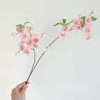 Artificial Peach Blossom Branch, 32" Silk Floral Stem for Wedding Decor, Home & Outdoor Styling (Pink/White)
