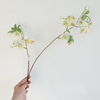 Artificial Peach Blossom Branch, 32" Silk Floral Stem for Wedding Decor, Home & Outdoor Styling (Pink/White)
