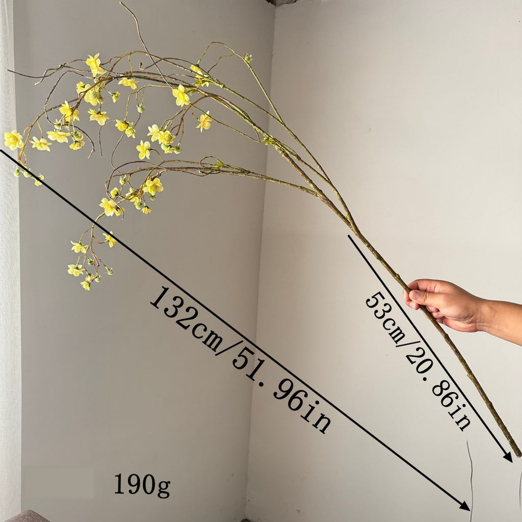 Single Stem Pearl Spirea Delphinium Artificial Flower, 52" Silk Branch for Weddings, Home Decor, and Commercial Spaces