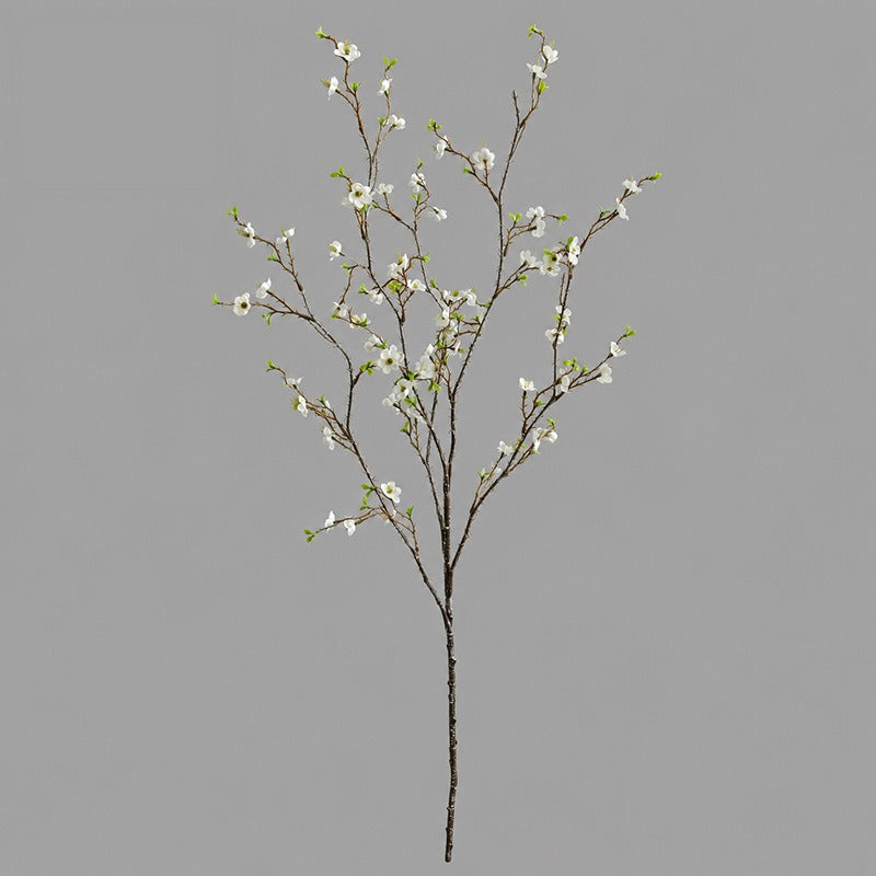 Artificial Wintersweet Stem, Single Branch with 88 Blooms, 43" PU Faux Floral Arrangement for Modern Home, Hotel & Window Display