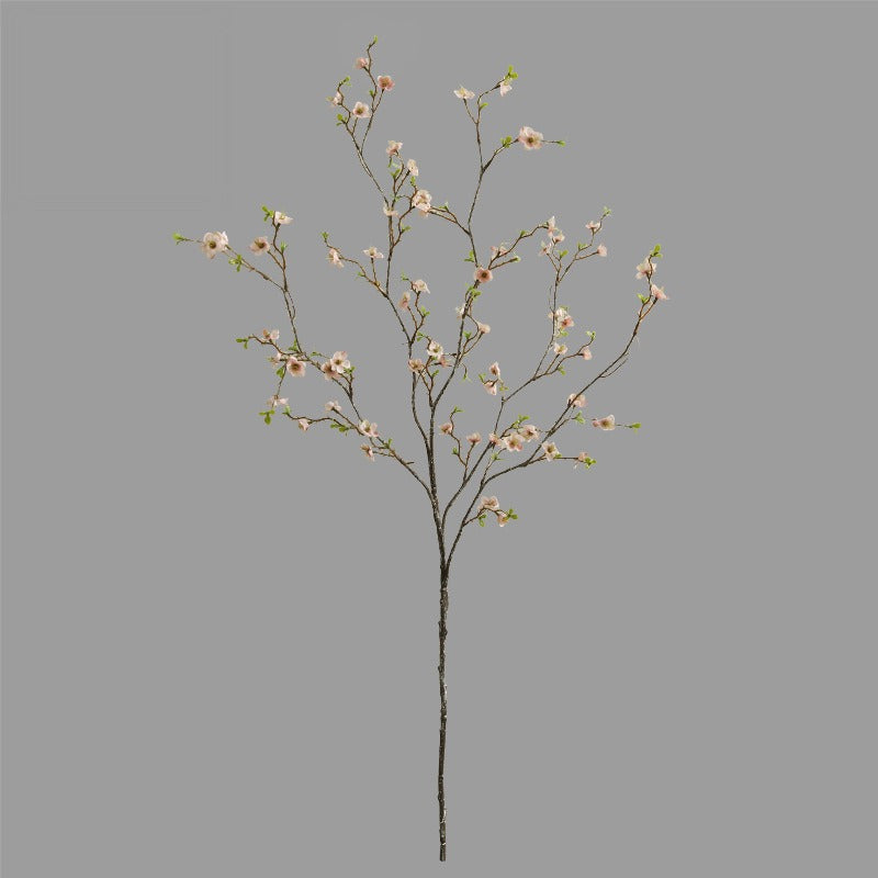 Artificial Wintersweet Stem, Single Branch with 88 Blooms, 43" PU Faux Floral Arrangement for Modern Home, Hotel & Window Display