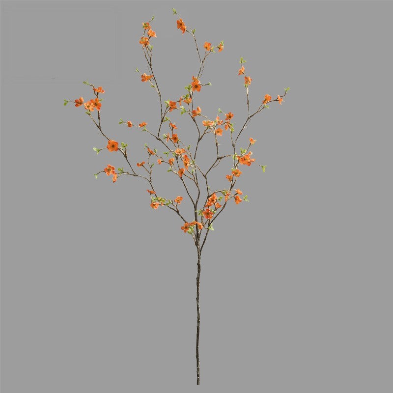 Artificial Wintersweet Stem, Single Branch with 88 Blooms, 43" PU Faux Floral Arrangement for Modern Home, Hotel & Window Display