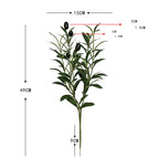 Artificial Olive Branch, Faux Olive Leaves Stems, Set of 72 Realistic Olive Leaf Stems for Home Decor, Office, Hotel, 19" Tall (No Pot Included)