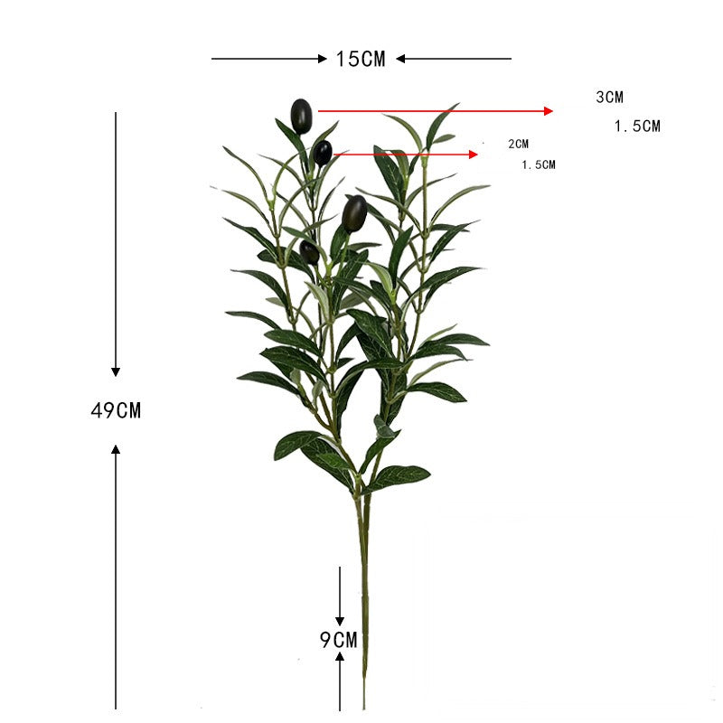 Artificial Olive Branch, Faux Olive Leaves Stems, Set of 72 Realistic Olive Leaf Stems for Home Decor, Office, Hotel, 19" Tall (No Pot Included)