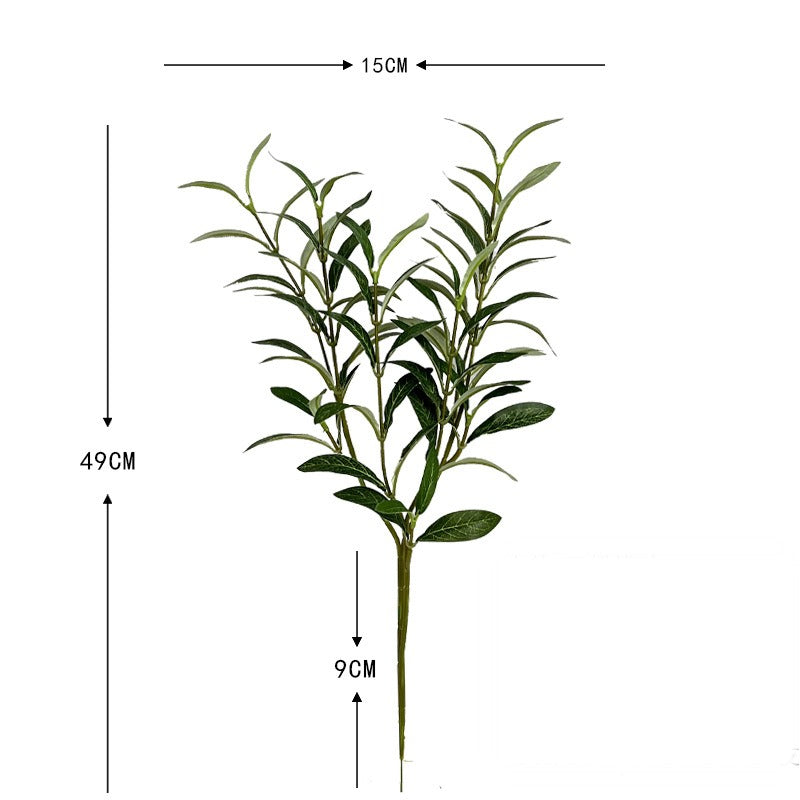 Artificial Olive Branch, Faux Olive Leaves Stems, Set of 72 Realistic Olive Leaf Stems for Home Decor, Office, Hotel, 19" Tall (No Pot Included)