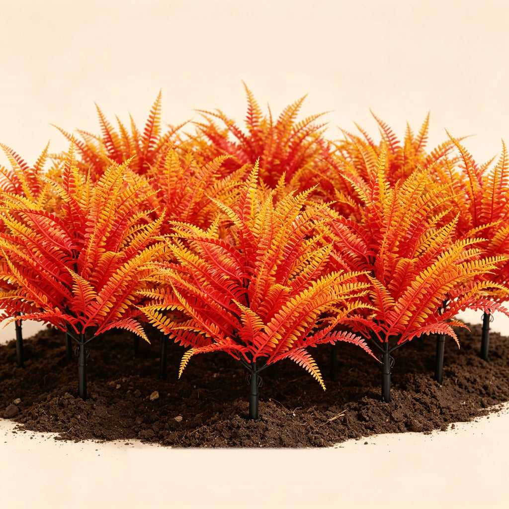 20" Artificial Persian Shield Bush, Realistic Faux Plastic Greenery for Home Decor, Wedding Centerpieces & Office Styling
