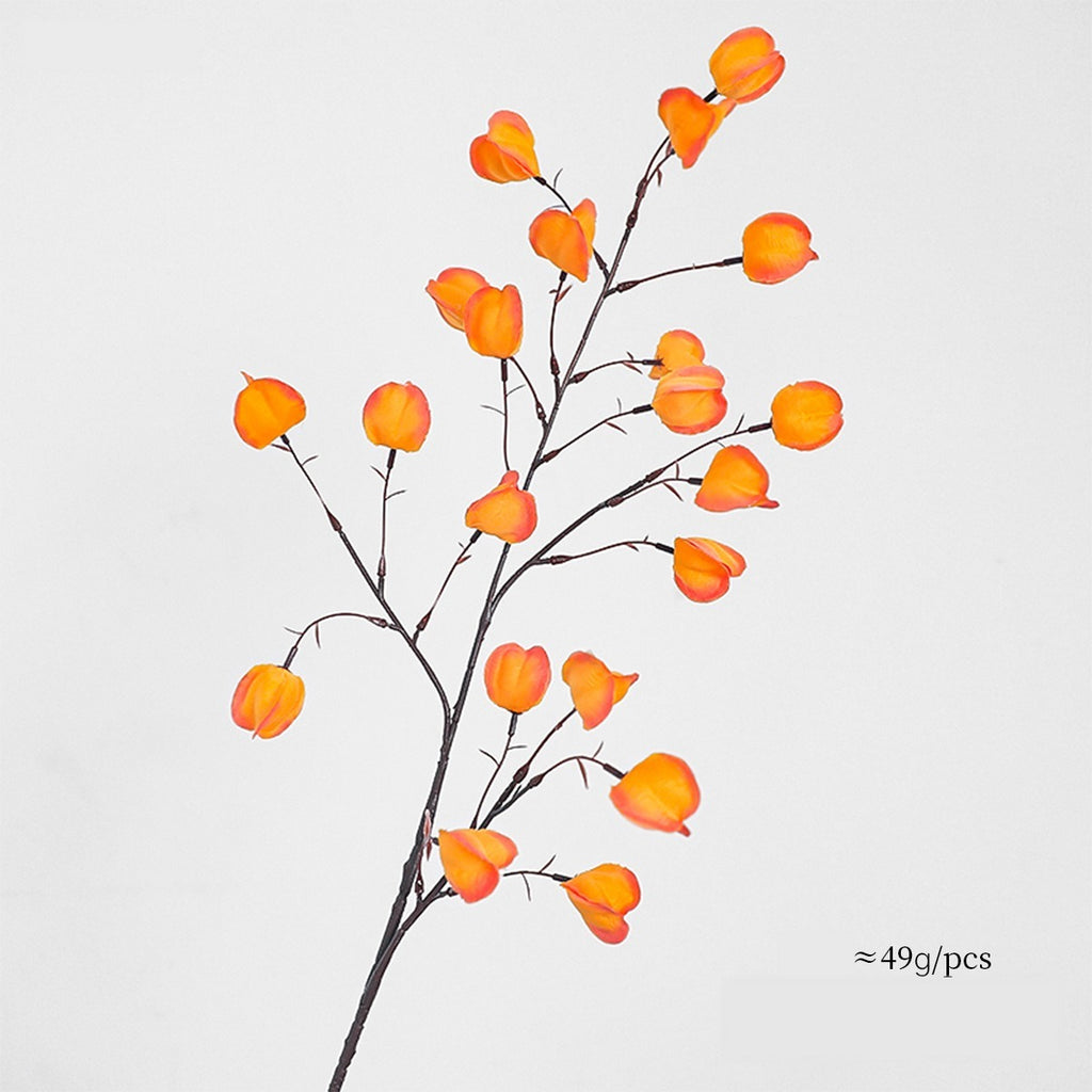 Luxury Artificial Chinese Lantern Flowers, Single Stem with 20 Blooms, 39" Tall Silk Floral Arrangement for Wedding Centerpiece, Home Decor, Office & Events