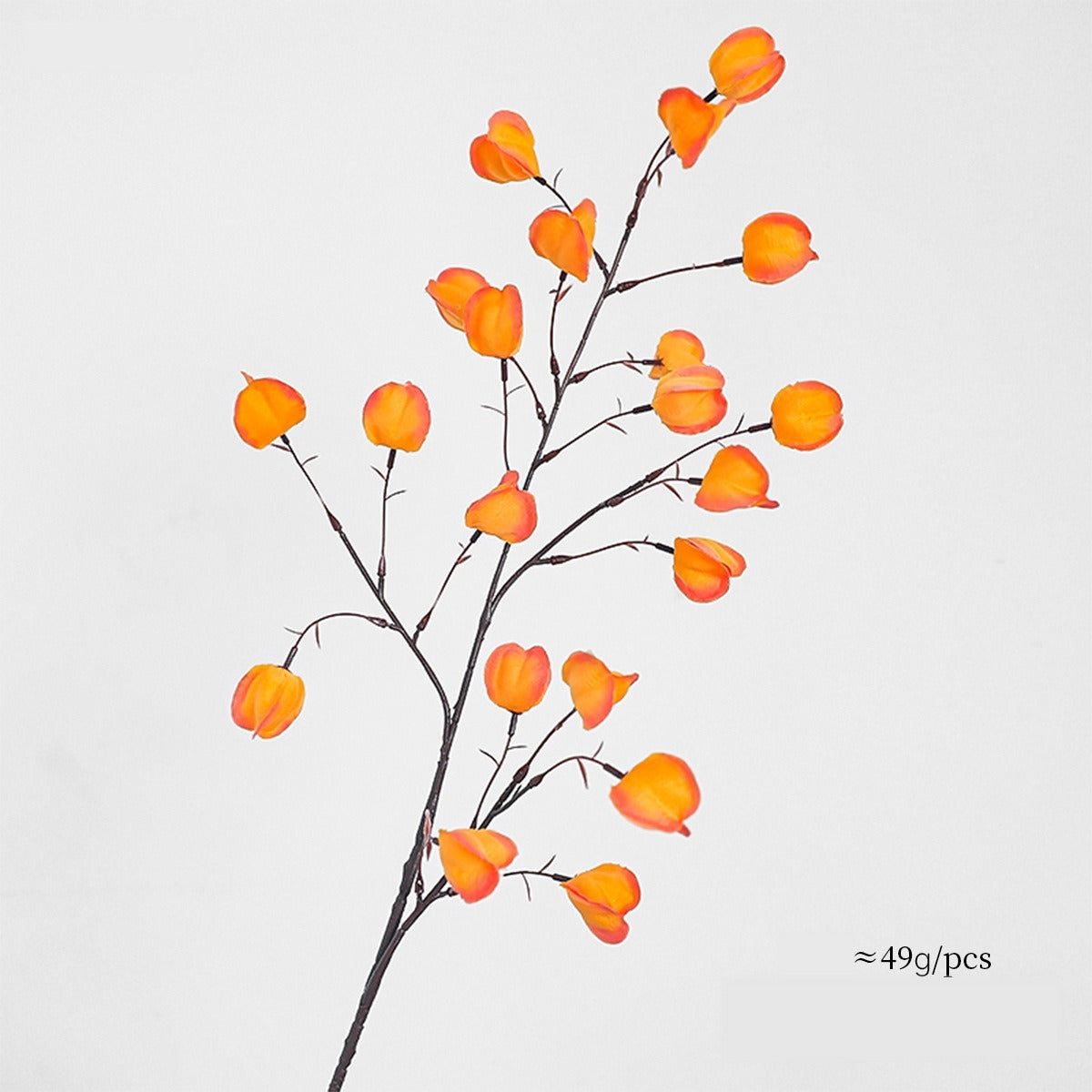 Luxury Artificial Chinese Lantern Flowers, Single Stem with 20 Blooms, 39" Tall Silk Floral Arrangement for Wedding Centerpiece, Home Decor, Office & Events