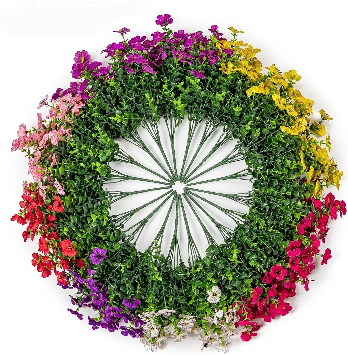 20 Bundles Artificial Flowers for Outdoor – UV Resistant Fake Plants for Garden, Porch, Home Decor