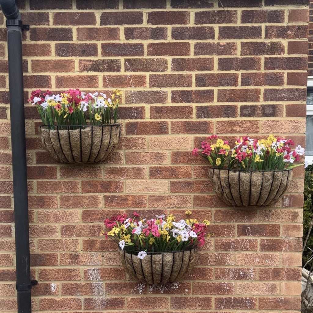 24 Bundles UV Resistant Artificial Flowers 35cm No Fade Fake Plants for Outdoor Garden, Porch & Hanging Planters
