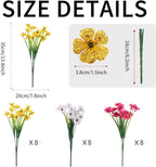 24 Bundles UV Resistant Artificial Flowers 35cm No Fade Fake Plants for Outdoor Garden, Porch & Hanging Planters