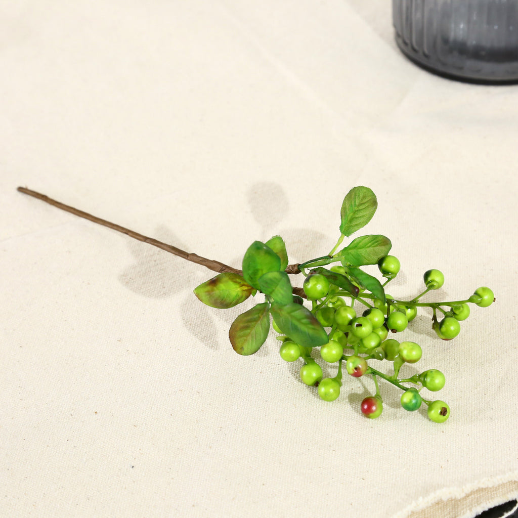 Red Berry Christmas Foam Berry Artificial Plant, Single Stem, 9", Plastic, Festive Holiday Decor, Indoor Use