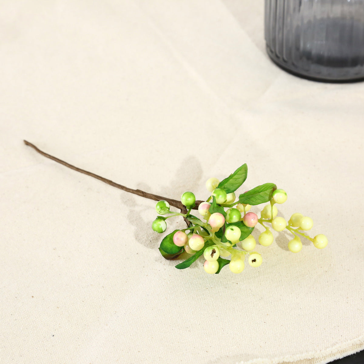 Red Berry Christmas Foam Berry Artificial Plant, Single Stem, 9", Plastic, Festive Holiday Decor, Indoor Use