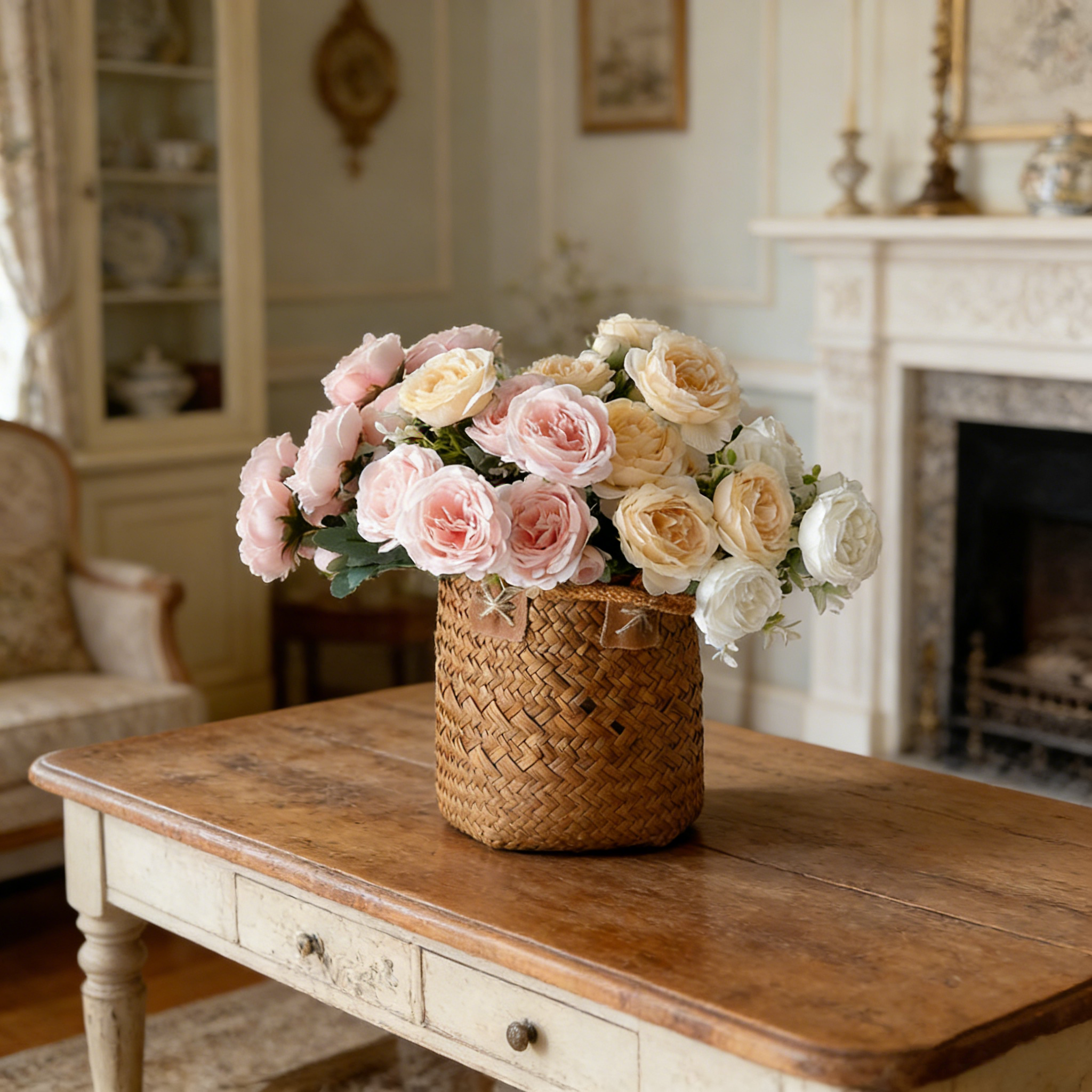 30cm Artificial Spring Peony Bush Bouquet