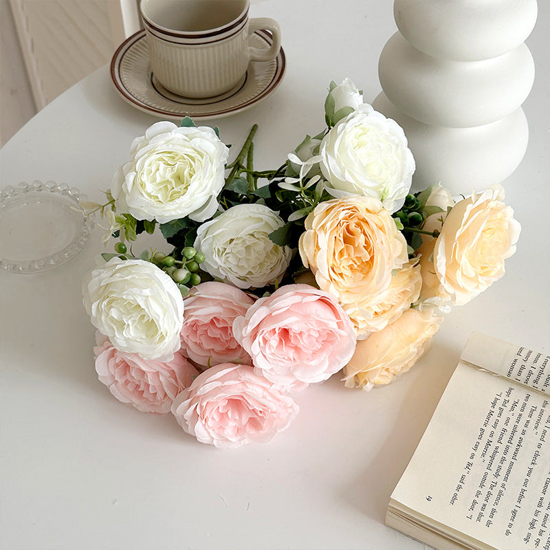 30cm Artificial Spring Peony Bush Bouquet
