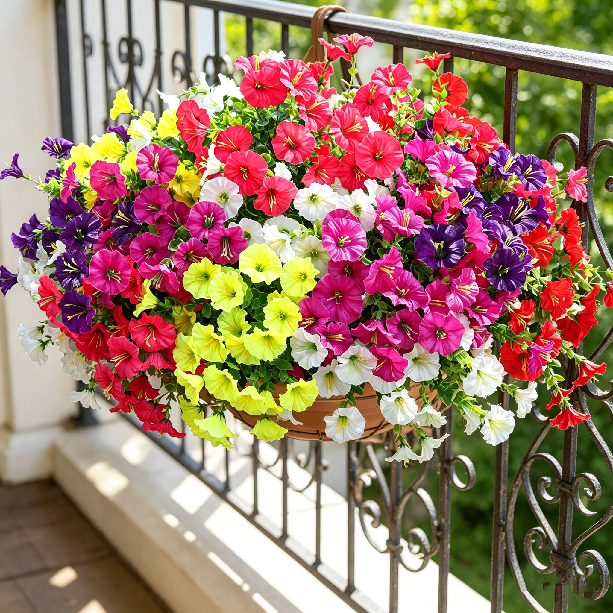 12pcs UV Resistant Faux Morning Glory – 35cm Realistic Artificial Plant for Garden, Balcony & Home