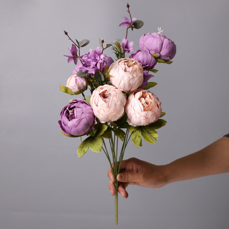 Luxury 45cm Artificial Peony Bouquet - 16 Beautiful Colour Choices