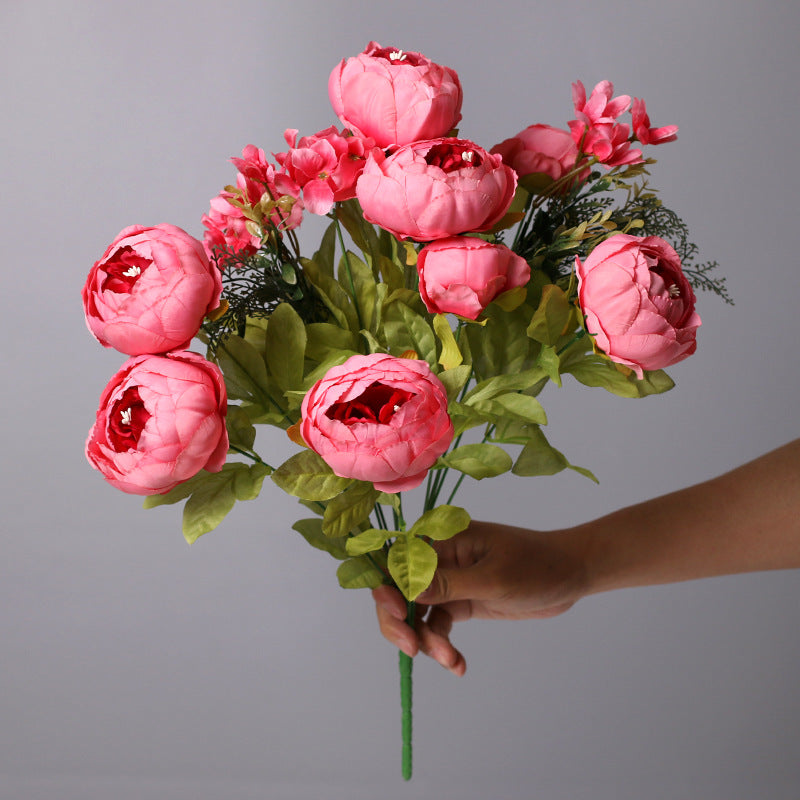 Luxury 45cm Artificial Peony Bouquet - 16 Beautiful Colour Choices