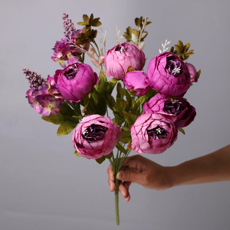 Luxury 45cm Artificial Peony Bouquet - 16 Beautiful Colour Choices