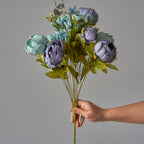 Luxury 45cm Artificial Peony Bouquet - 16 Beautiful Colour Choices