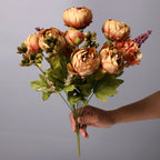 Luxury 45cm Artificial Peony Bouquet - 16 Beautiful Colour Choices