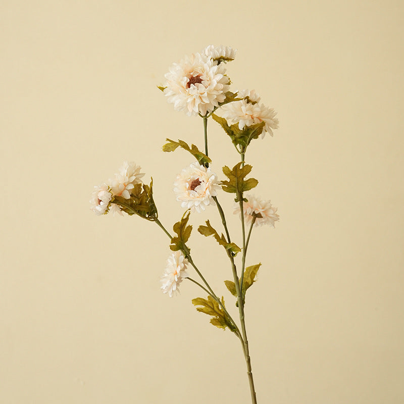21" Artificial Daisy Bush with 8 Blooms, Silk Flower Stems for Home Decor, Modern Style