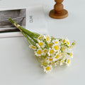 Artificial Daisy Bouquet, Silk Chamomile Flowers, Set of 6 Stems, 10", Home Decor, Indoor Arrangements