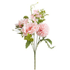 Artificial Rose & Chrysanthemum Bush, 11" Realistic Fake Flower Arrangement for Weddings, Home Decor, Centerpieces