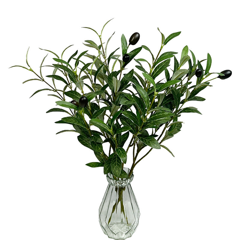 Artificial Olive Branch, Faux Olive Leaves Stems, Set of 72 Realistic Olive Leaf Stems for Home Decor, Office, Hotel, 19" Tall (No Pot Included)