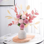 18" Artificial Bouquet of Ping Pong Chrysanthemums and Eucalyptus, Light Luxury Style, Perfect for Home Decor, Desk or Tabletop Arrangements